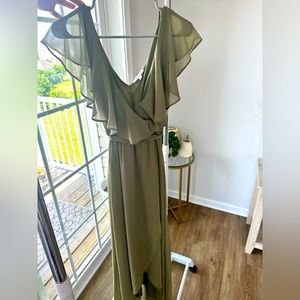 Olive green semi formal or formal dress, BALTIC BORN, size small